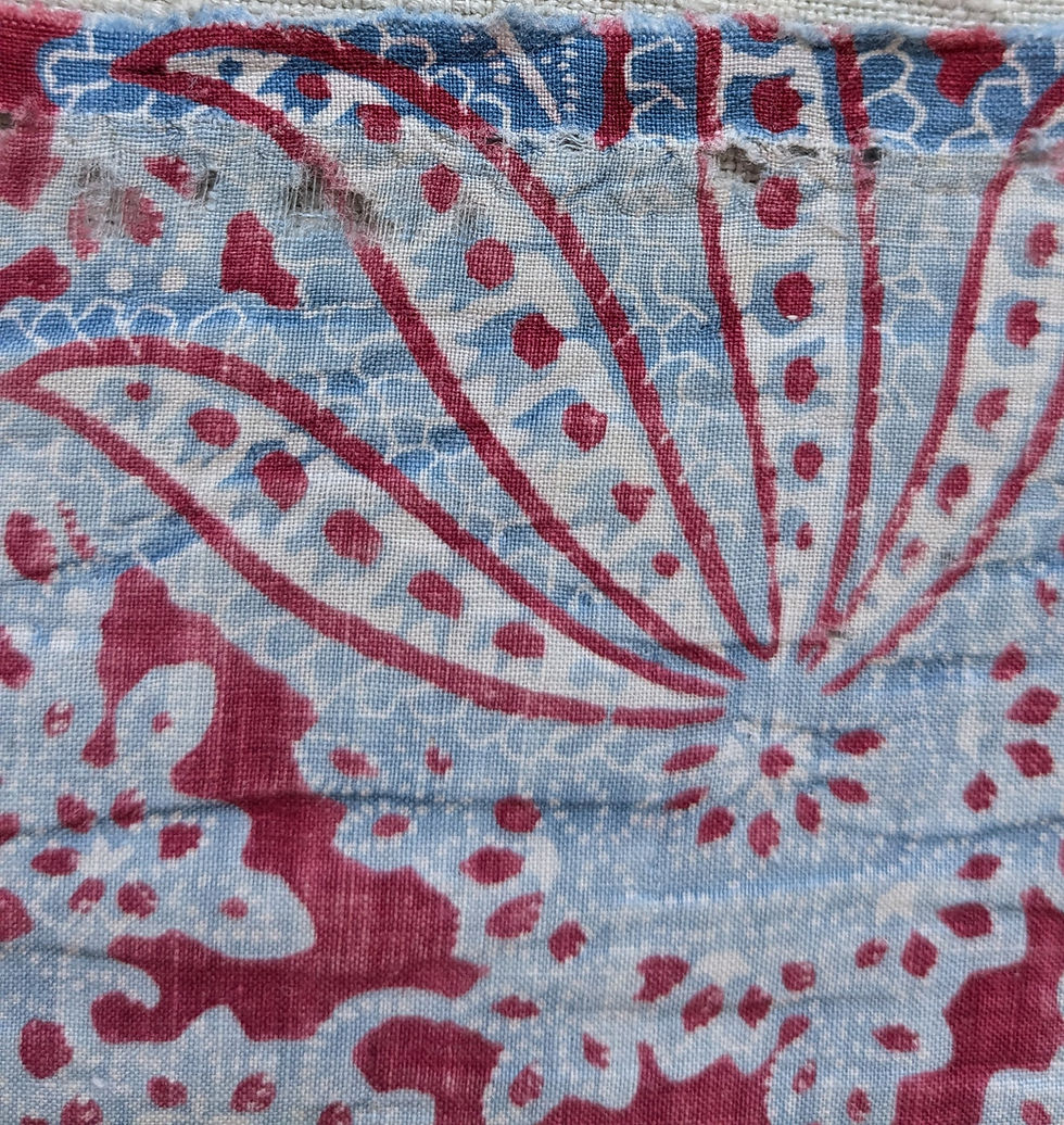 Thumbnail: Early to Mid 1800's French Block Print Fabric