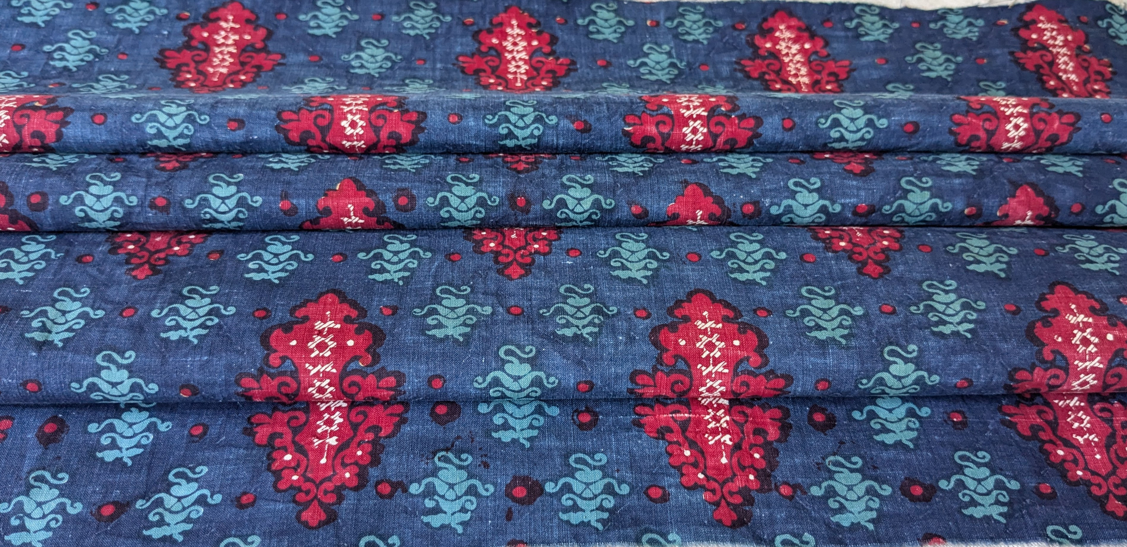 A 19th Century French Block Print Cotton Fabric