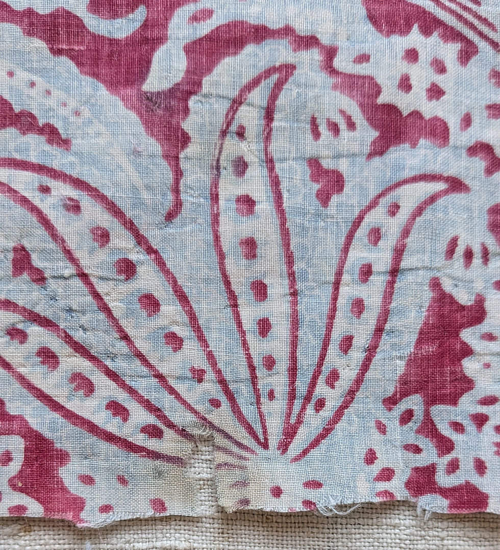 Thumbnail: Early to Mid 1800's French Block Print Fabric