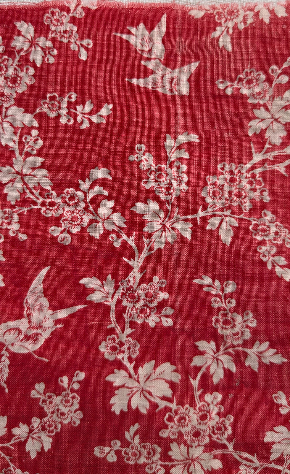 Thumbnail: A 19th Century French Cotton Print Fabric Birds & Florals