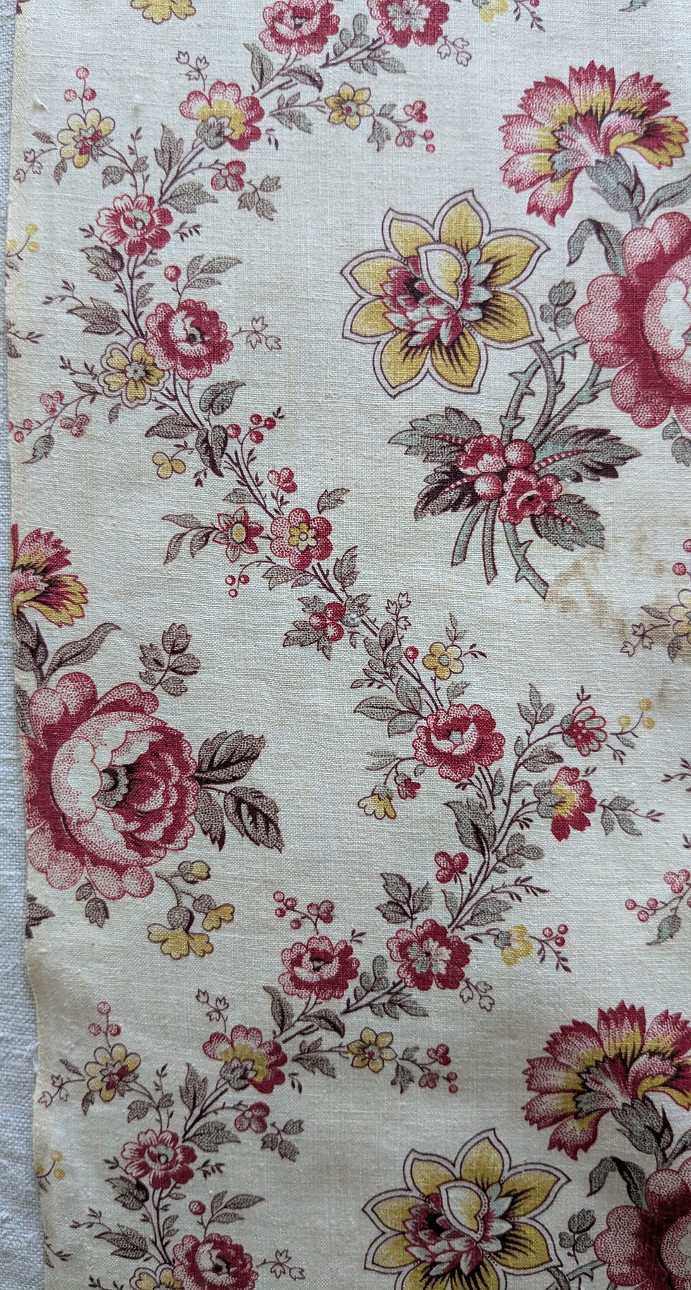 Thumbnail: A 19th Century French Cotton Print Fabric Florals
