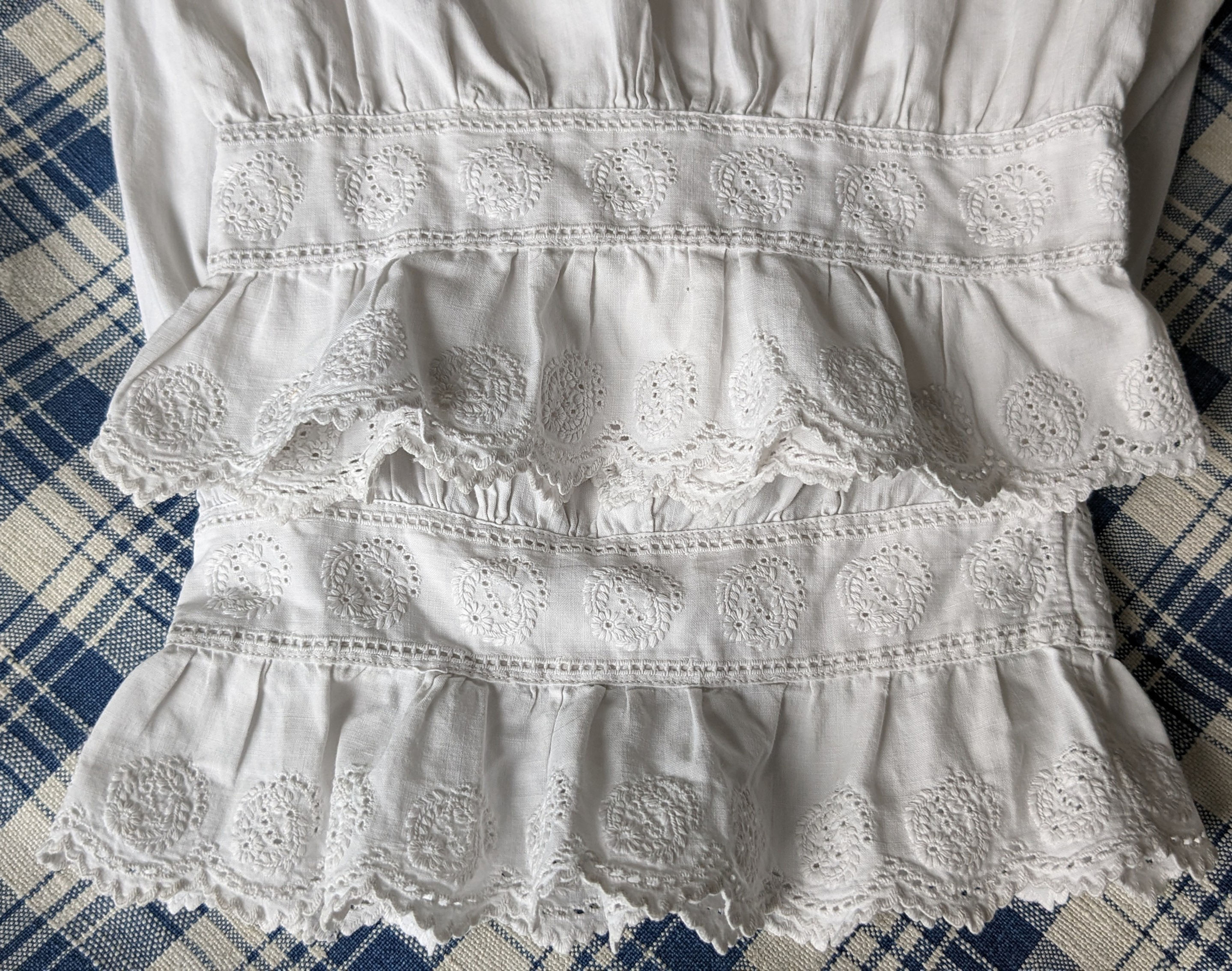 Late 1800's/Early 1900's French Cotton Bloomers Cutwork Hand Emb