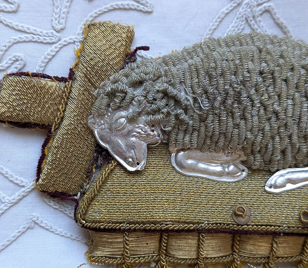 Thumbnail: Antique Vestment Applique Depicting a Lamb