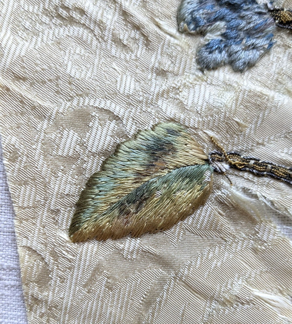 Thumbnail: Late 1700's/Early 1800's Silk & Metallic Embroidery Italian