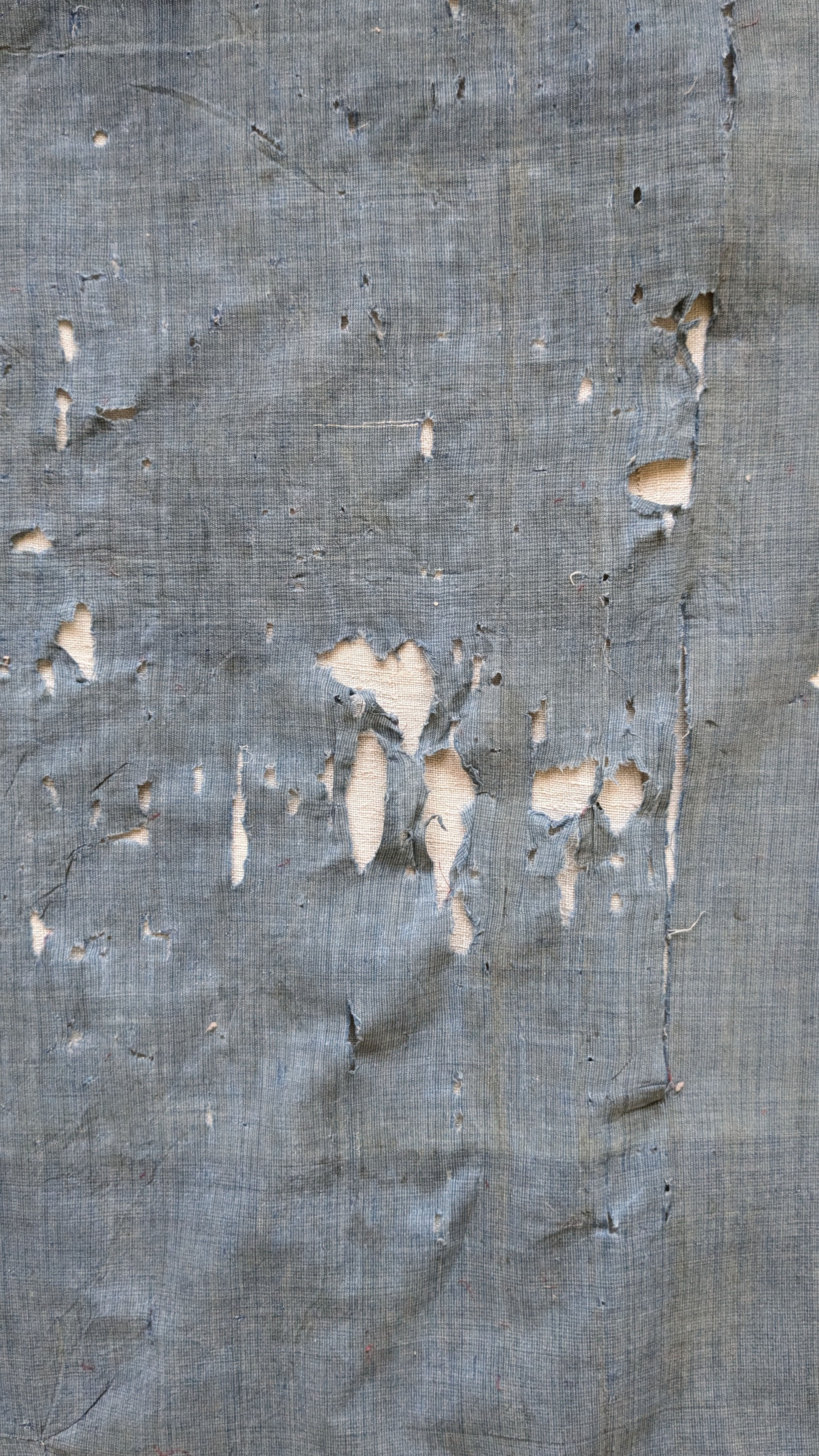 A 19th Century French Cotton Fabric Blue w/Pinstripe