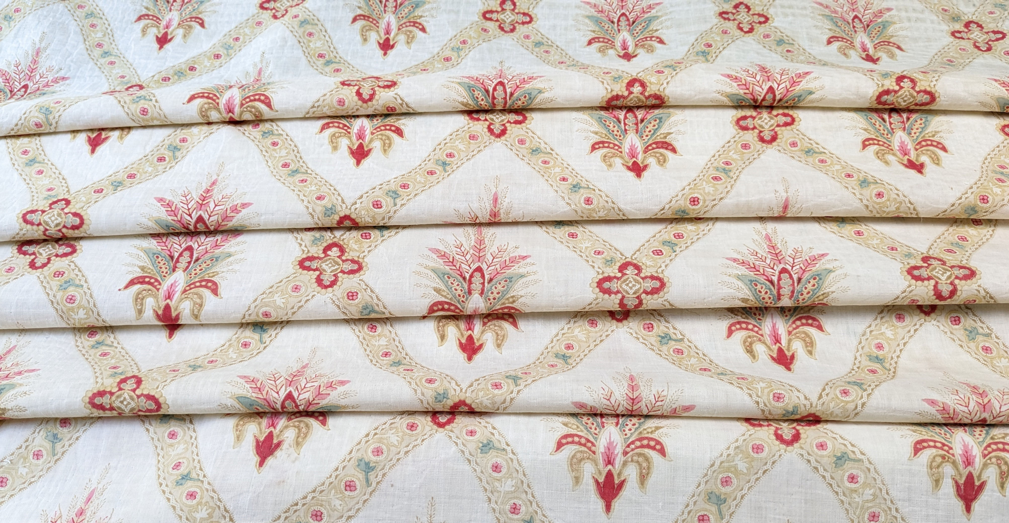 Beautiful Provencal Colors 19th Century Lrg. Fabric Panel