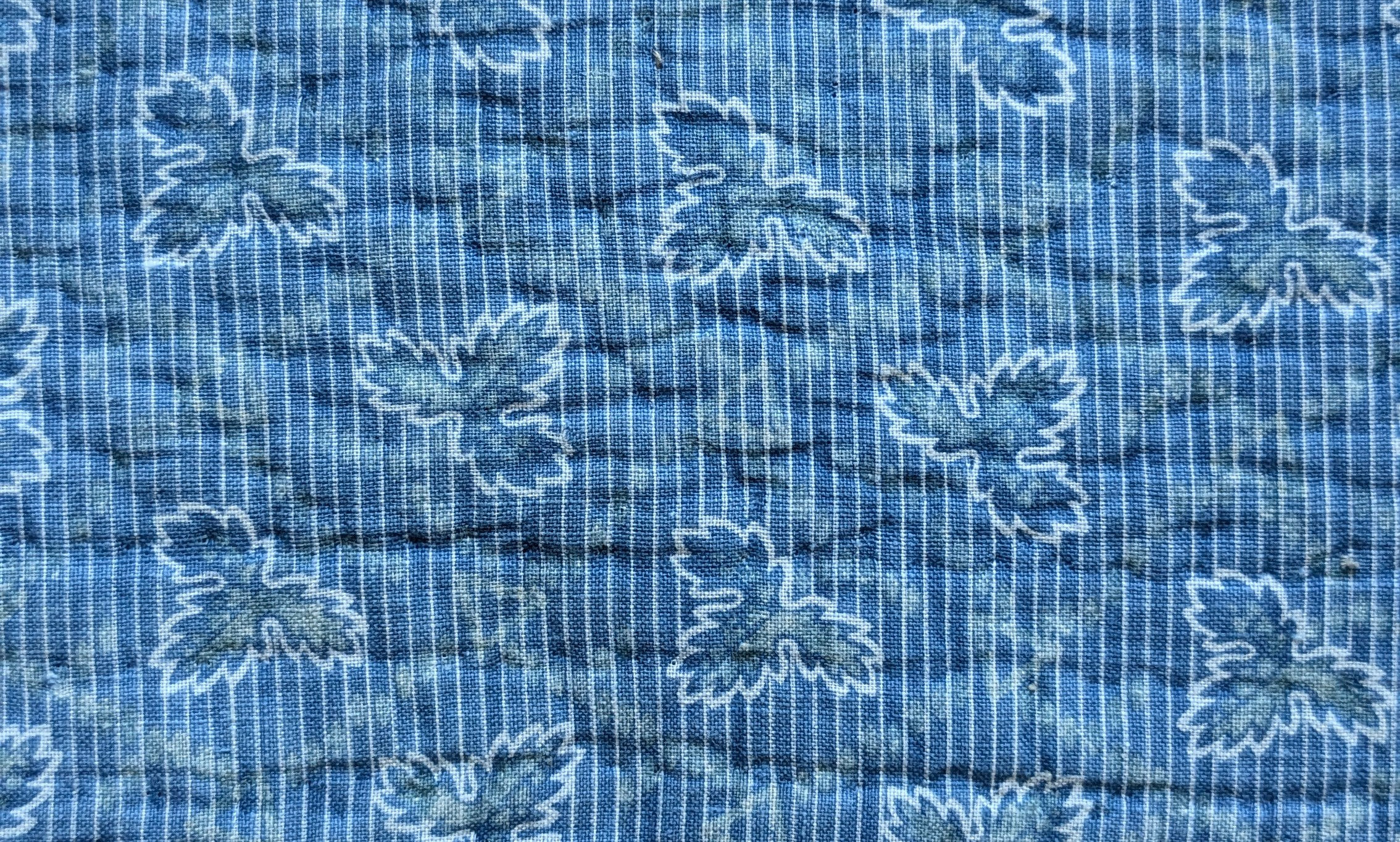 A 19th Century Blue White French Cotton Block Print Fabric