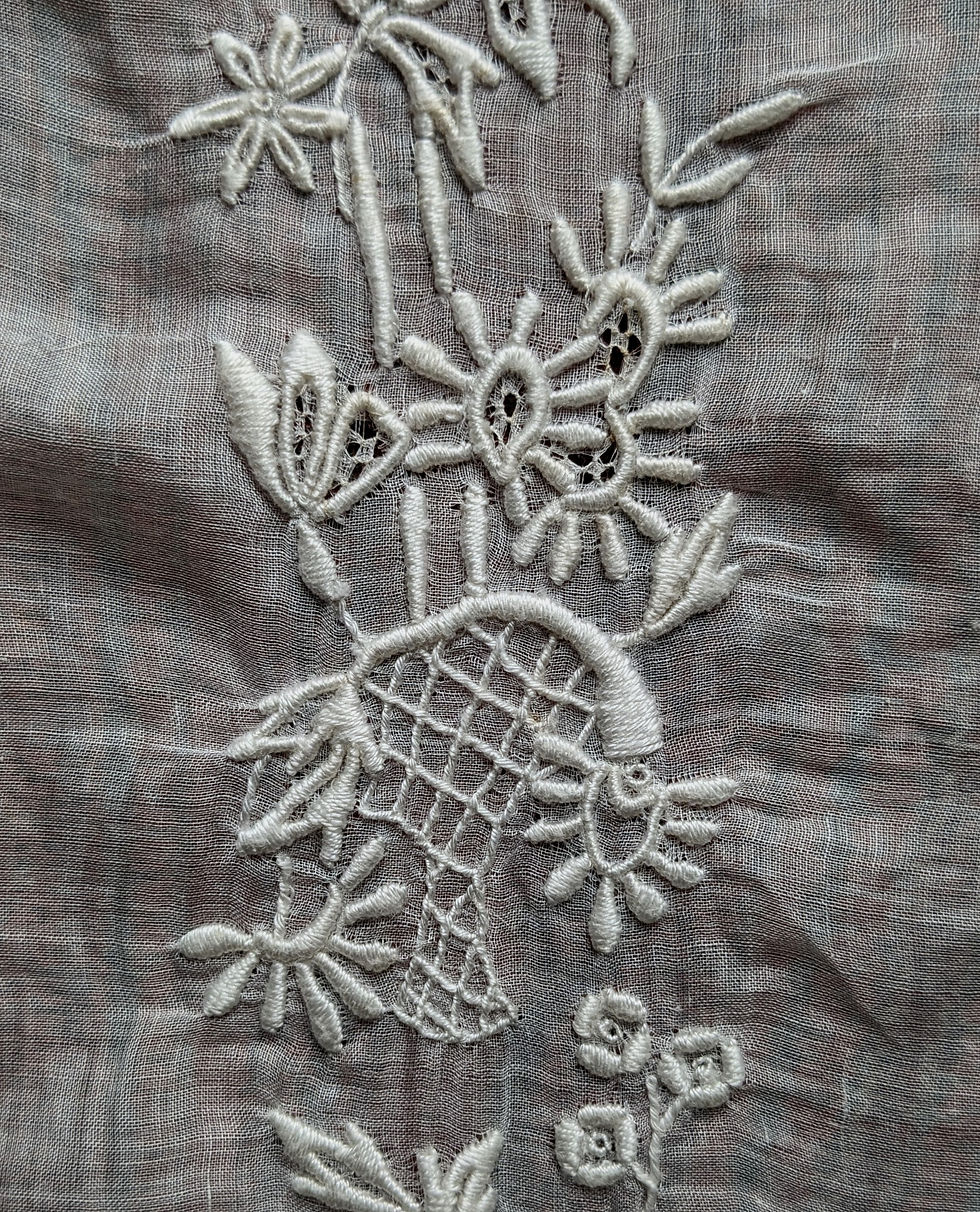 Thumbnail: Late 1800's Early 1900's French Embroidery White on White