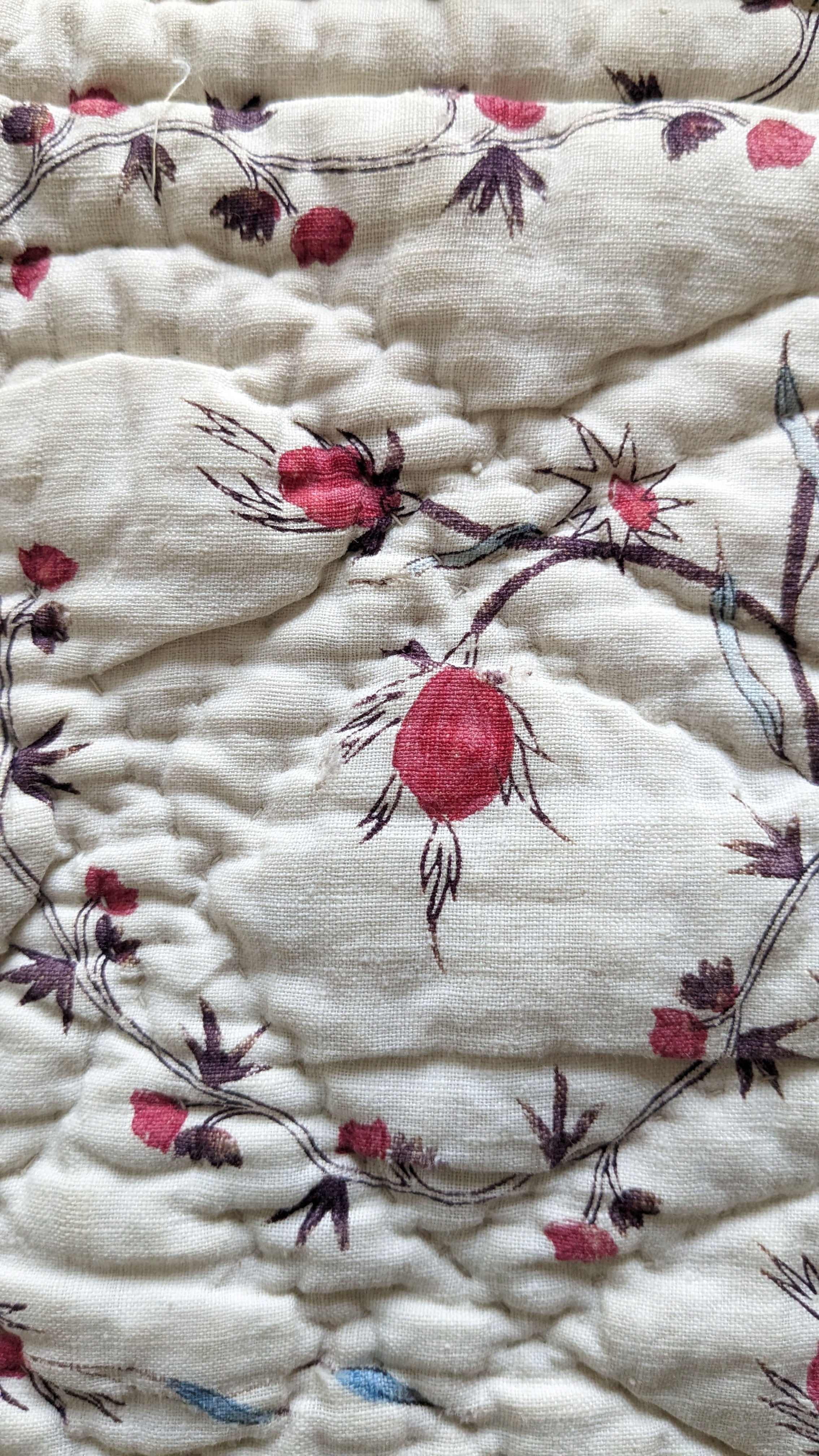 An 18th Century French Block Print Quilt Frag. Indienne Design