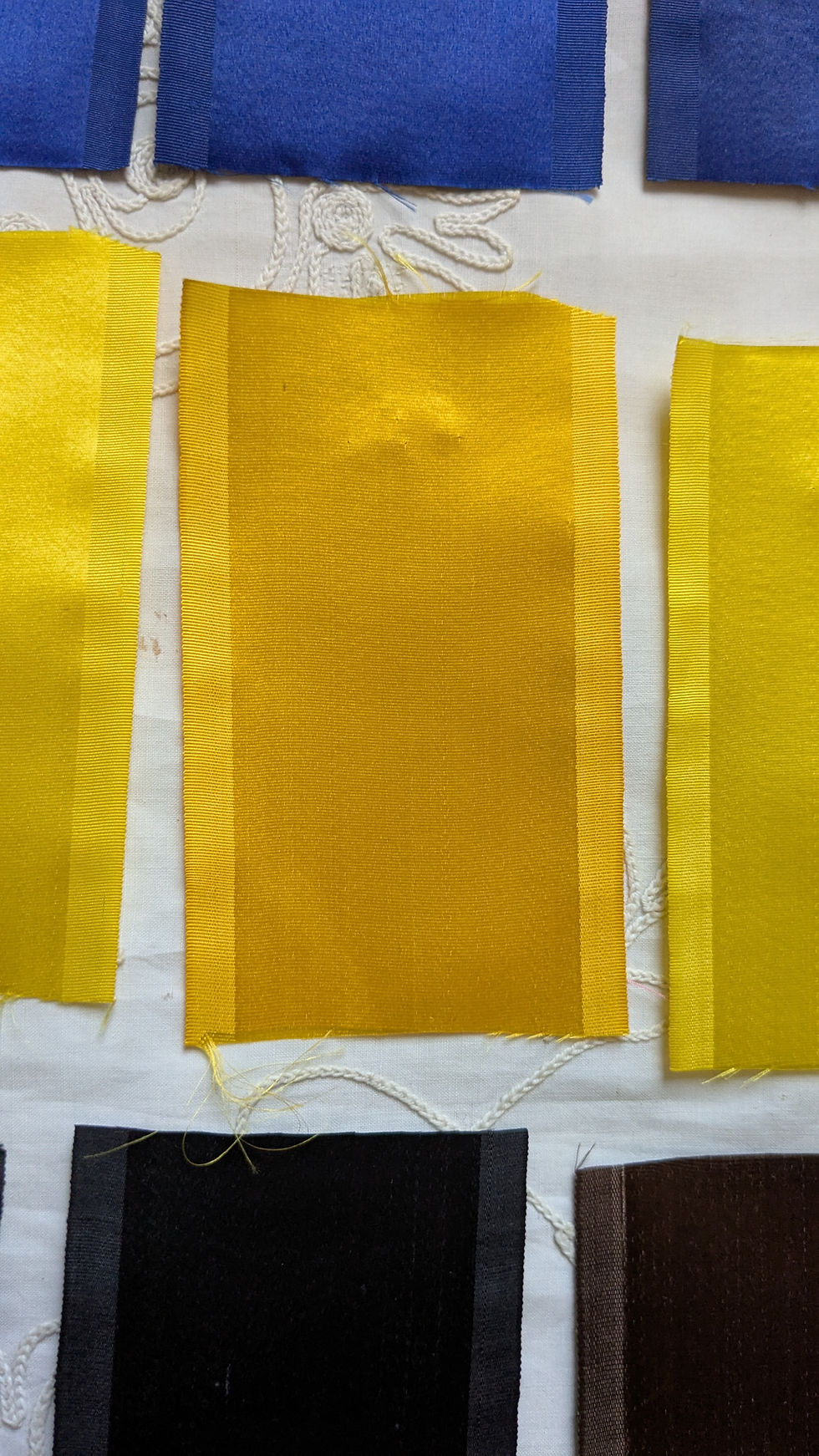 Thumbnail: A Lof of 19th Century French Silk Ribbon Samples Solid Colors