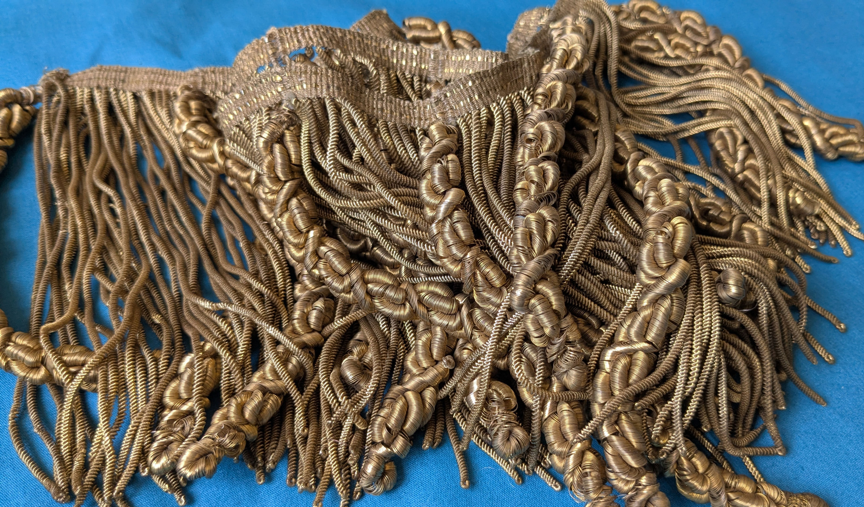 Nice Length French Gold Metallic Fringe Caterpillar Accents