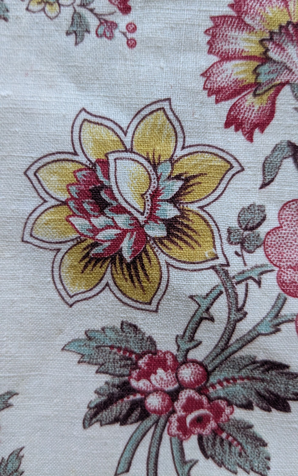 Thumbnail: A 19th Century French Cotton Print Fabric Florals