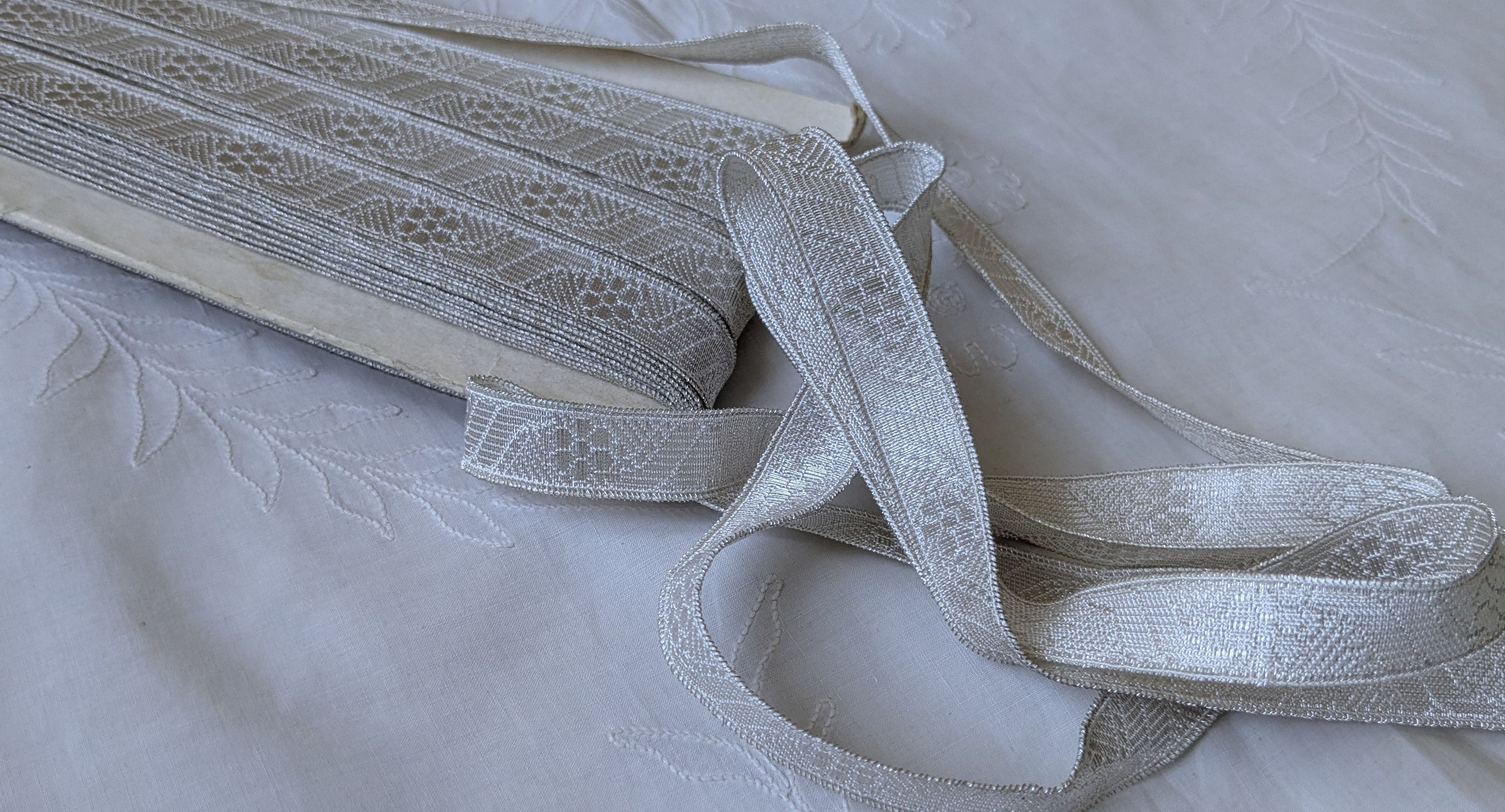 Vintage French Silver Metallic Vestment Trim