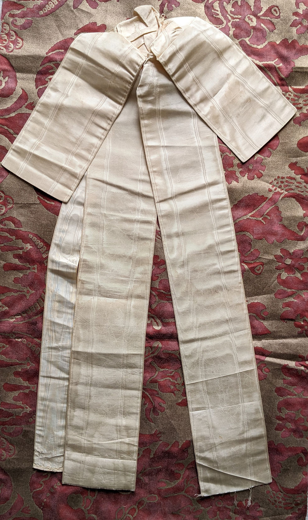 Thumbnail: Lrg. Antique French Moire Silk Ribbon Bow