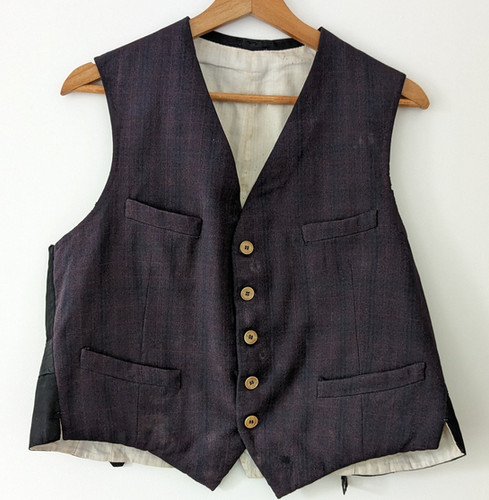 V*r様 1930s France wool check gilet 1930s France wool check gilet