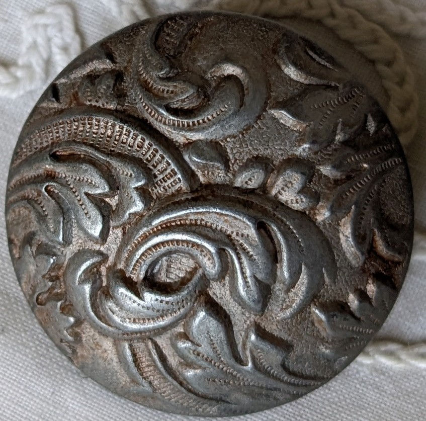 Set of 2 French Buttons Metal Early 1900's