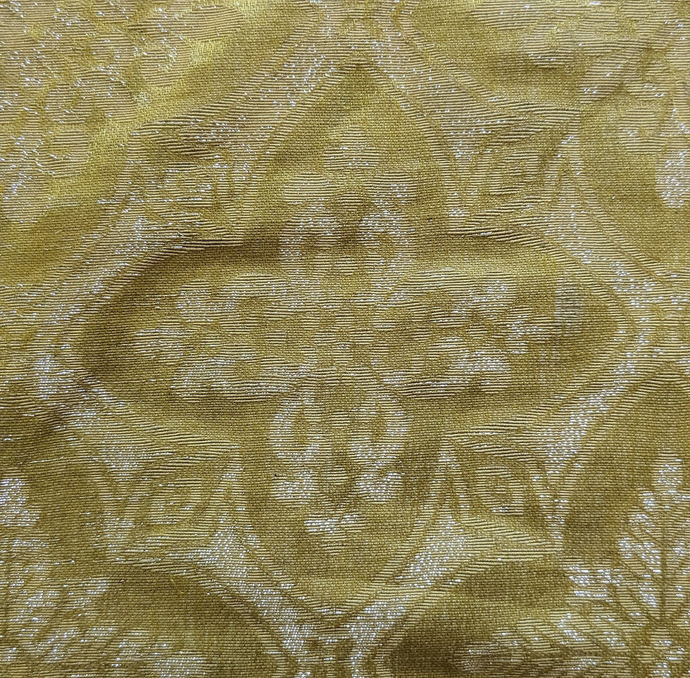 Thumbnail: Beautiful Piece Antique Gold Silk Lame Fabric French