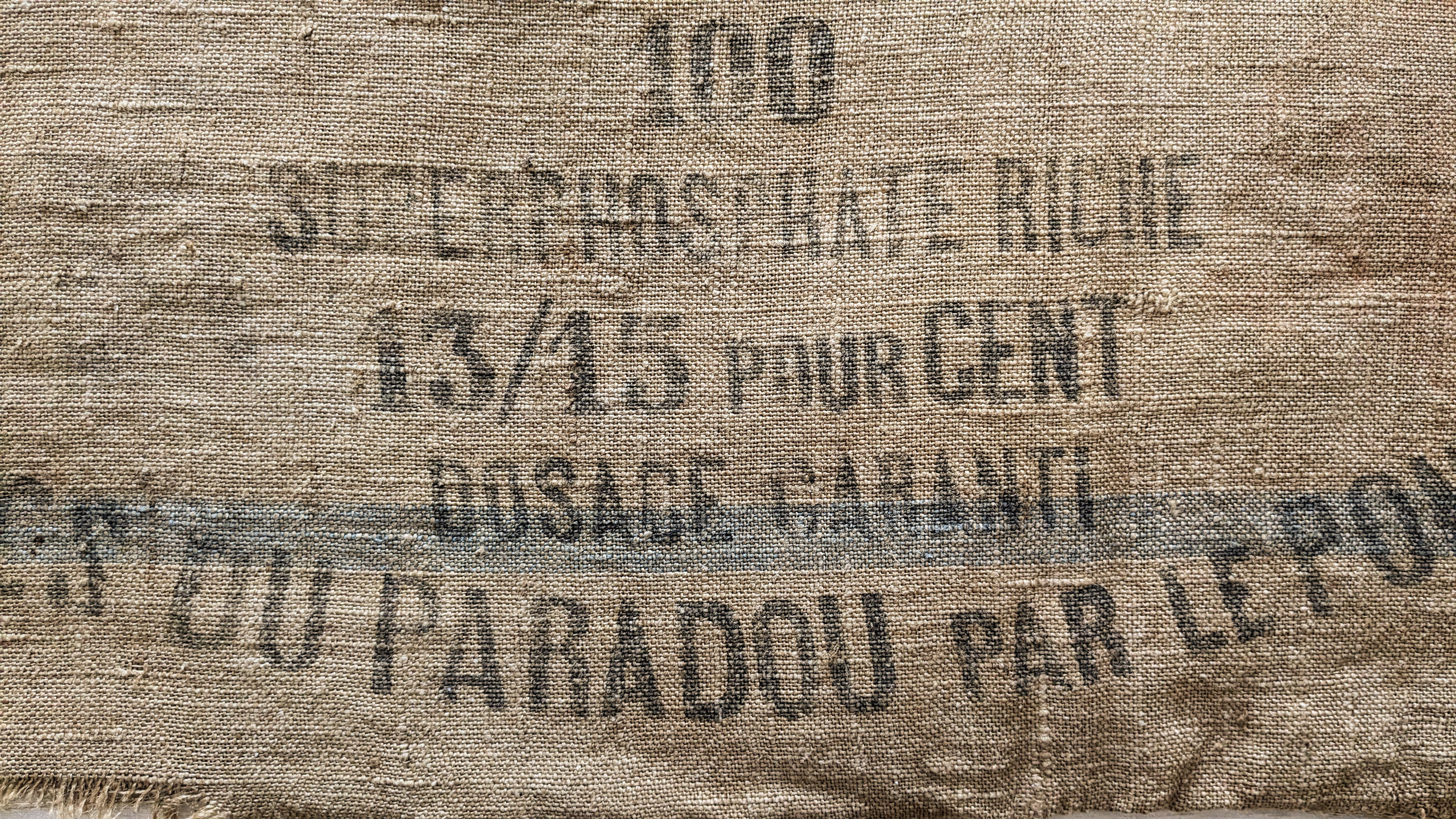 Antique Jute French Flour Sack Avignon Stripe