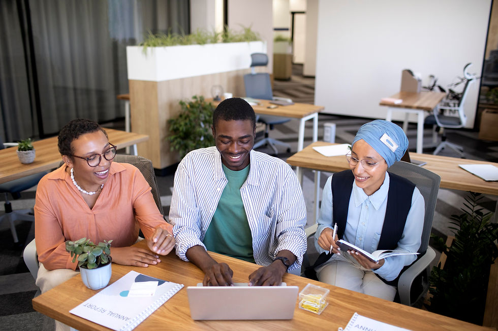 happy people in an office