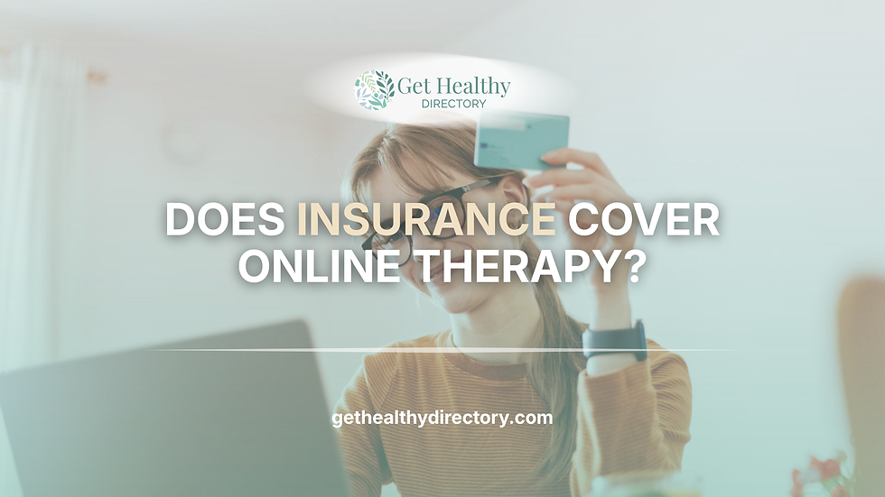 Person preparing for a telehealth therapy appointment while reviewing insurance information at home.