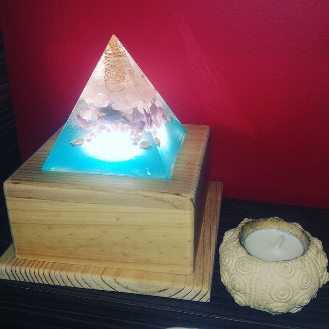 Light up large orgonite