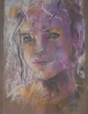 HUBERT-MOUNEY Martine - La miss - pastel - H 40 cm x L 30 cm.png