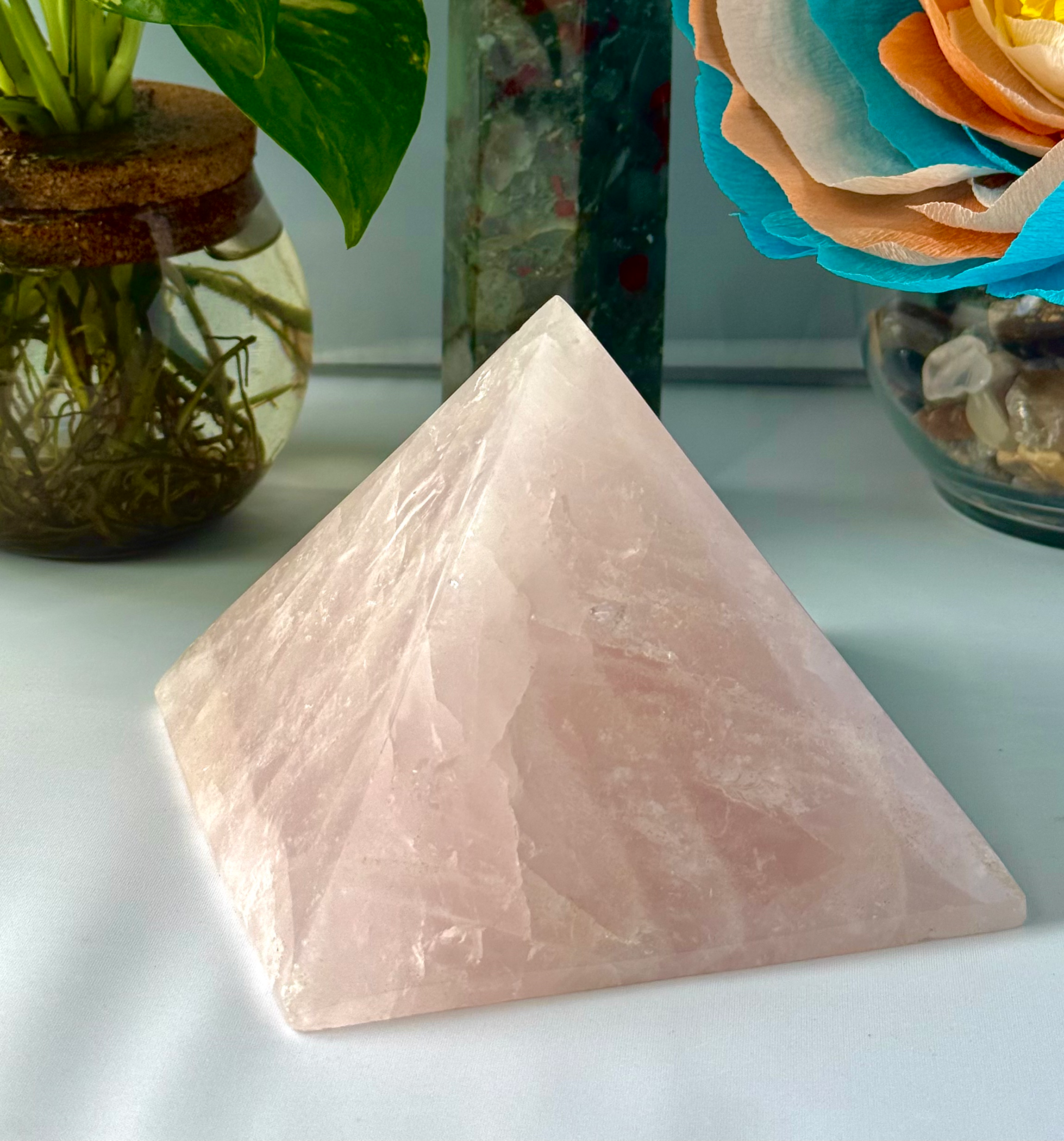  Extra Large Rose Quartz Pyramid 