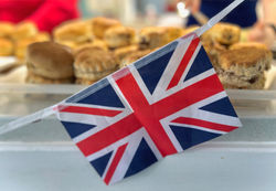 Scones and flags at the Viables Community Centre Jubilee cream tea 02/06/2022