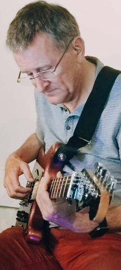 Colin recording guitar