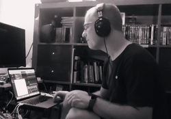 Phil setting up for recording