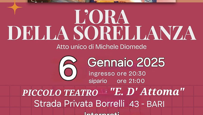 L'ORA DELLA SORELLANZA -  6 Gennaio 2025 ore 21:00