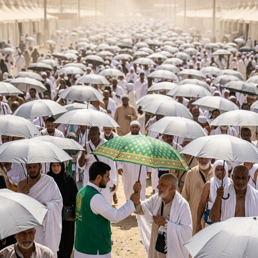 Distribute Umbrellas in the Holy Lands