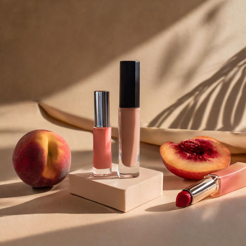 lipstick and peaches studio photo