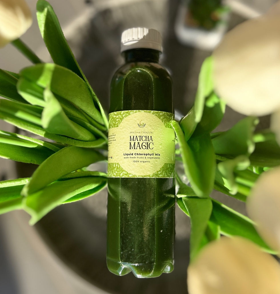 250ml bottle of vibrant green Matcha Magic Juice — a natural energy-boosting health drink packed with superfood goodness.