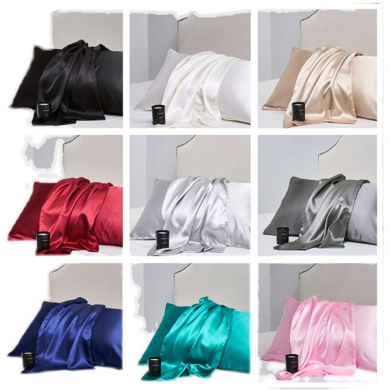 Thumbnail: 2 Pack Satin Silk Pillowcase Pillow Case