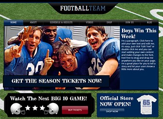 football team website template wix