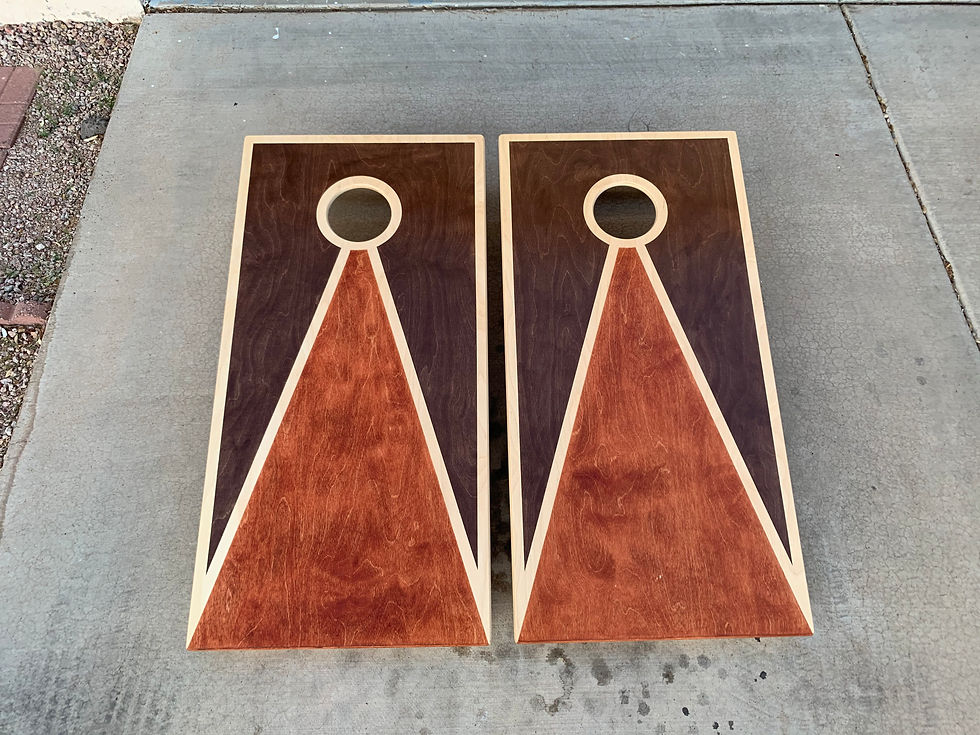 Triangle Stained Cornhole Set