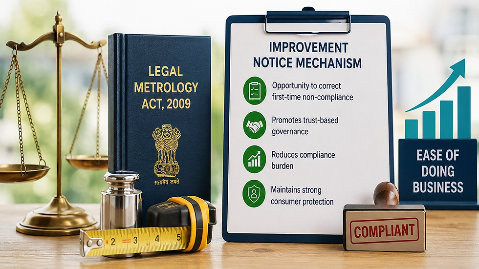 Centre introduces Improvement Notice mechanism under Legal Metrology Act to boost ease of doing business
