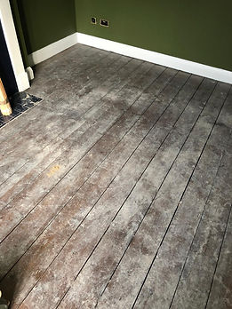 old wooden floor before sanding process