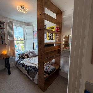Oak book shelf/ media wall