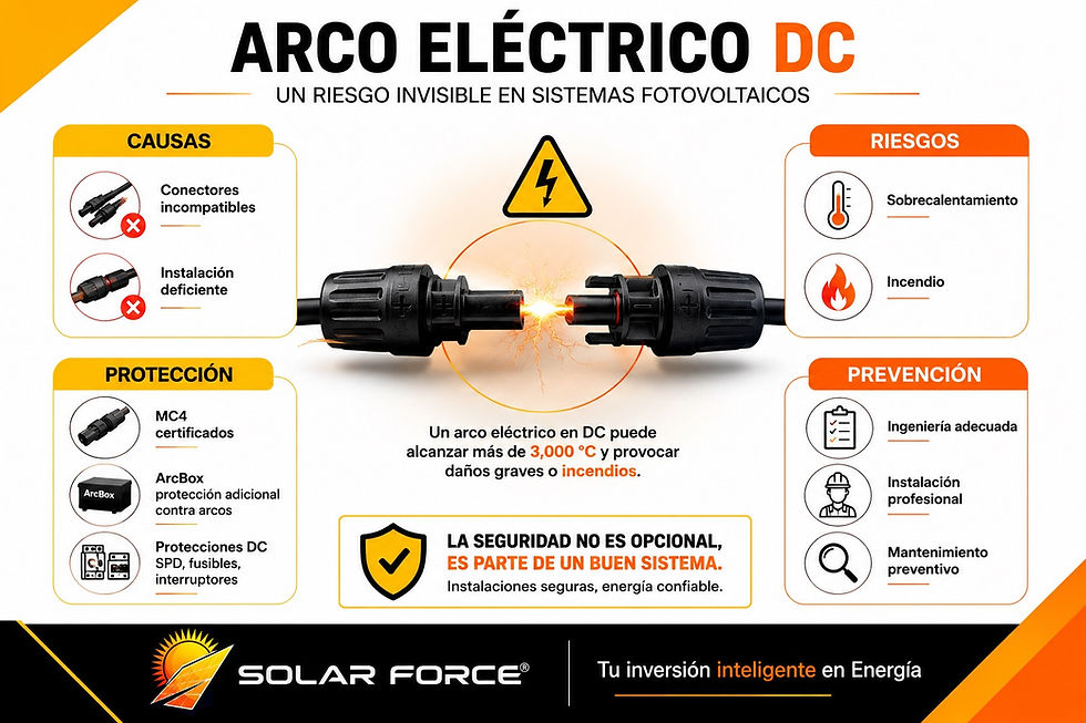 ¿Qué es un arco eléctrico DC y por qué representa un riesgo en una instalación de paneles solares?