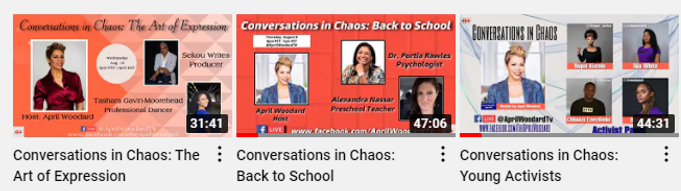Emmy Nominated Journalist, April Woodard, provides a platform for meaningful topics of discussion during the quarantine of the COVID-19 pandemic.