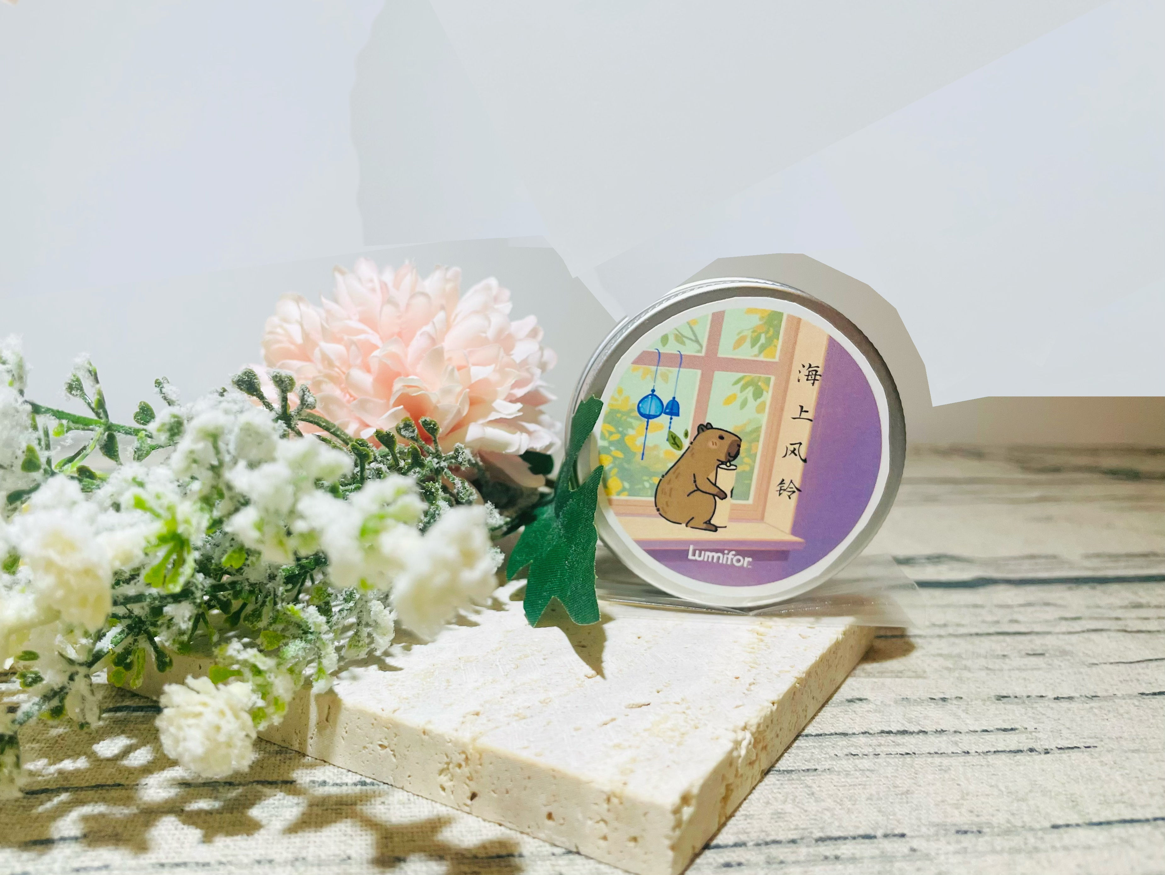 "Seaside Windchime Balm × Sweetheart Blossom Aroma Card Set