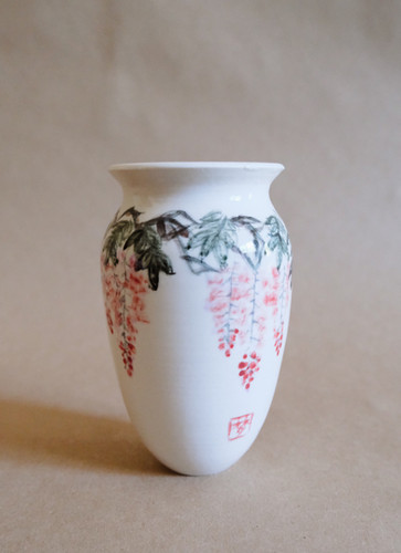 Bamboo Brush Vase // Wisteria and Bees | Mammoth & minnow