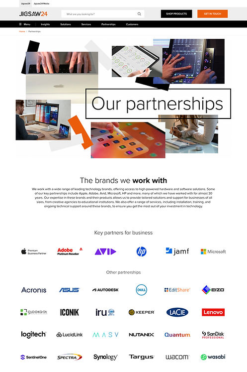 Partner homepage
