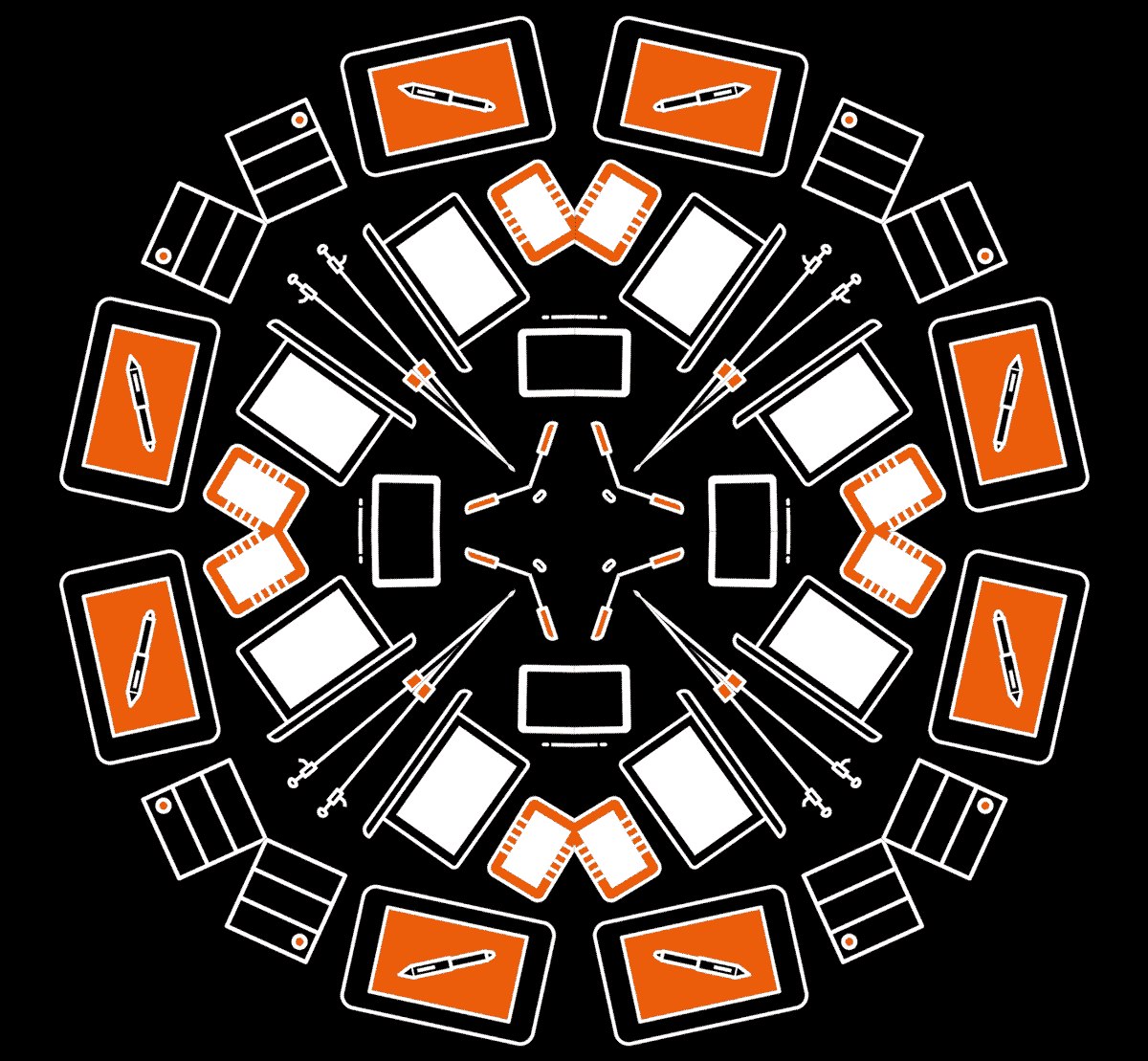 Animated gif in the style of a kaleidoscope