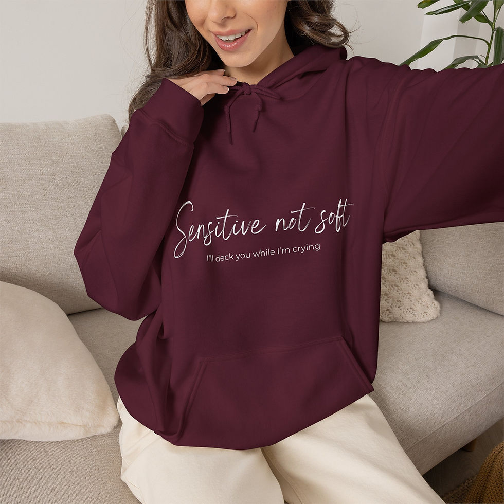 Thumbnail: Hooded Sweatshirt "Sensitive not soft"