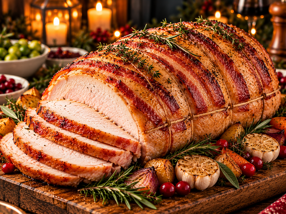 Thumbnail: Premium Boneless Turkey Crown with Bacon Wrap