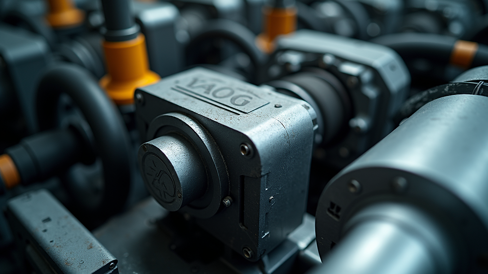 Nahaufnahme eines Elektromotors mit sichtbaren Komponenten