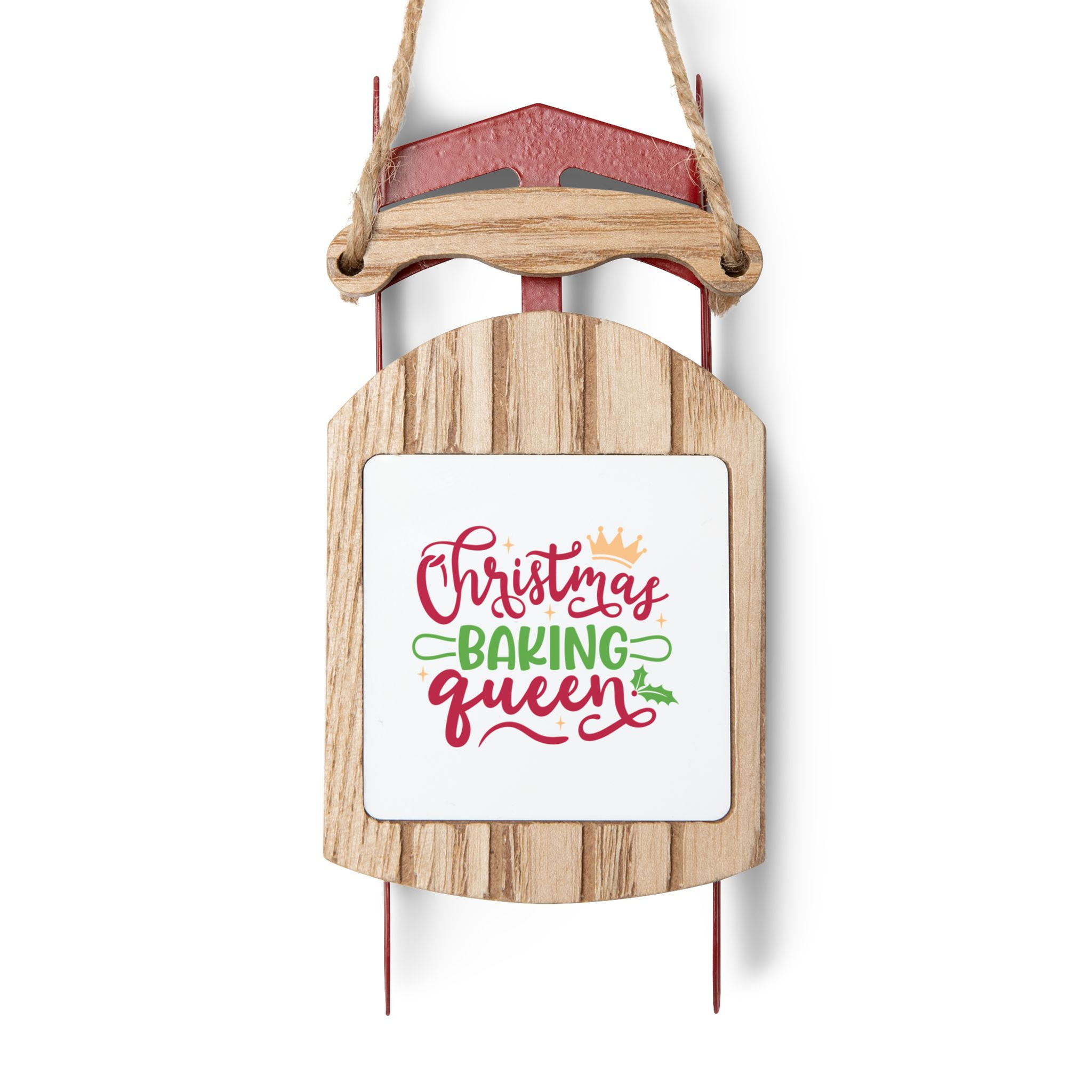 Sled Ornament, Baking Queen